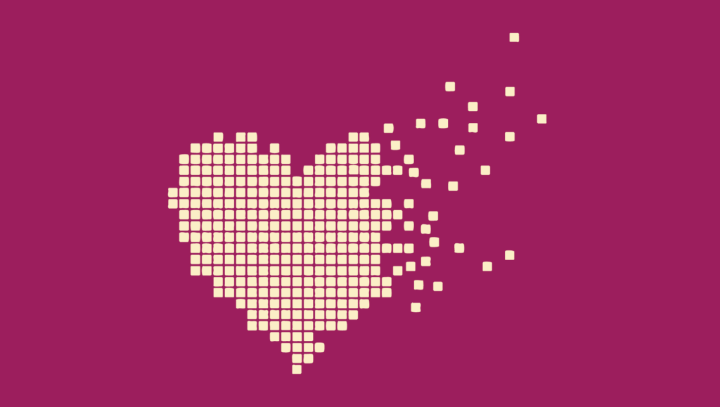 a heart made out of squares