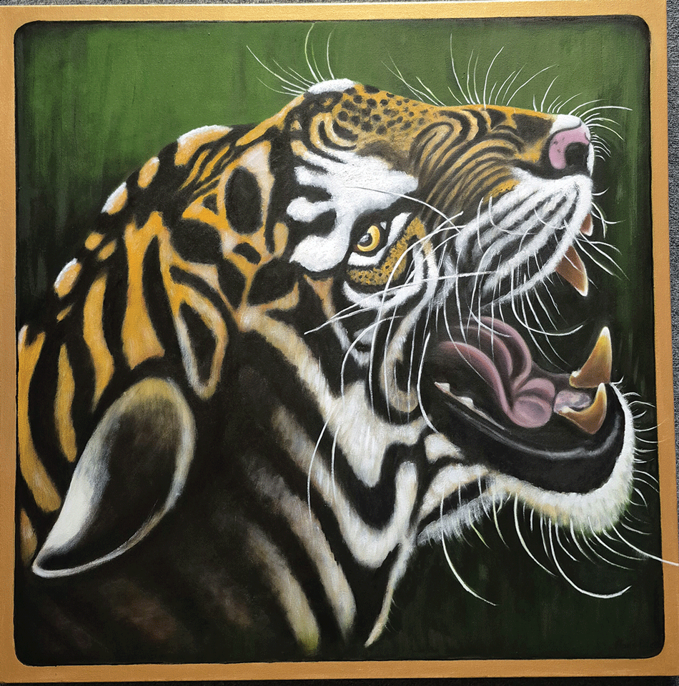 a painting of a tiger