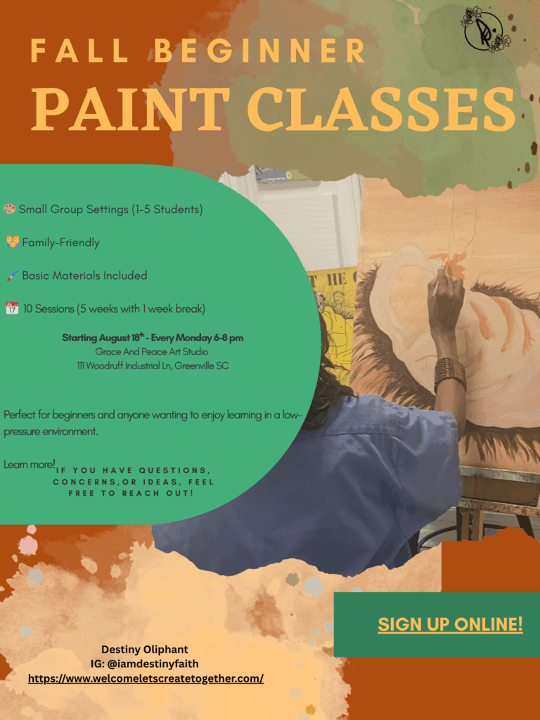 a poster for a painting class