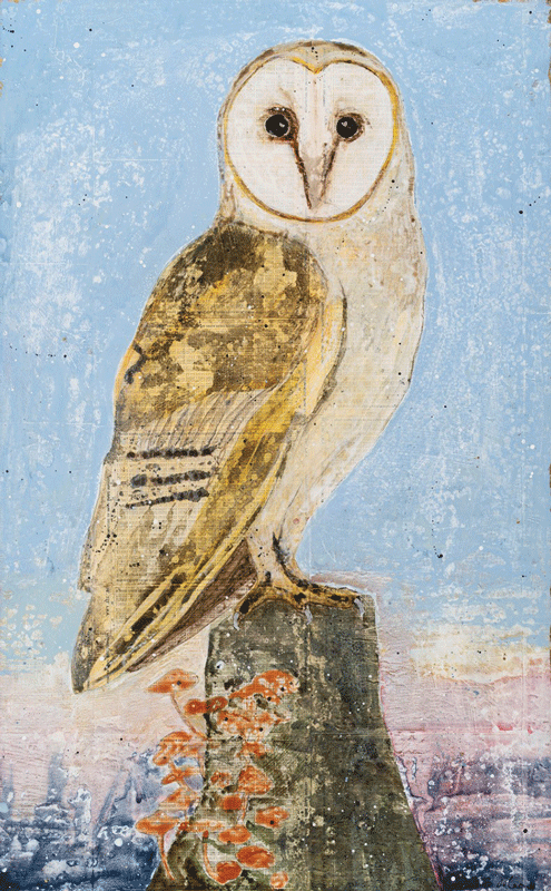 a painting of an owl