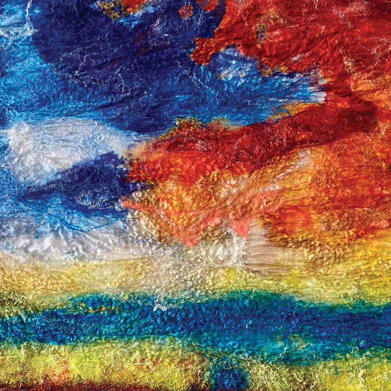 a close up of a painting