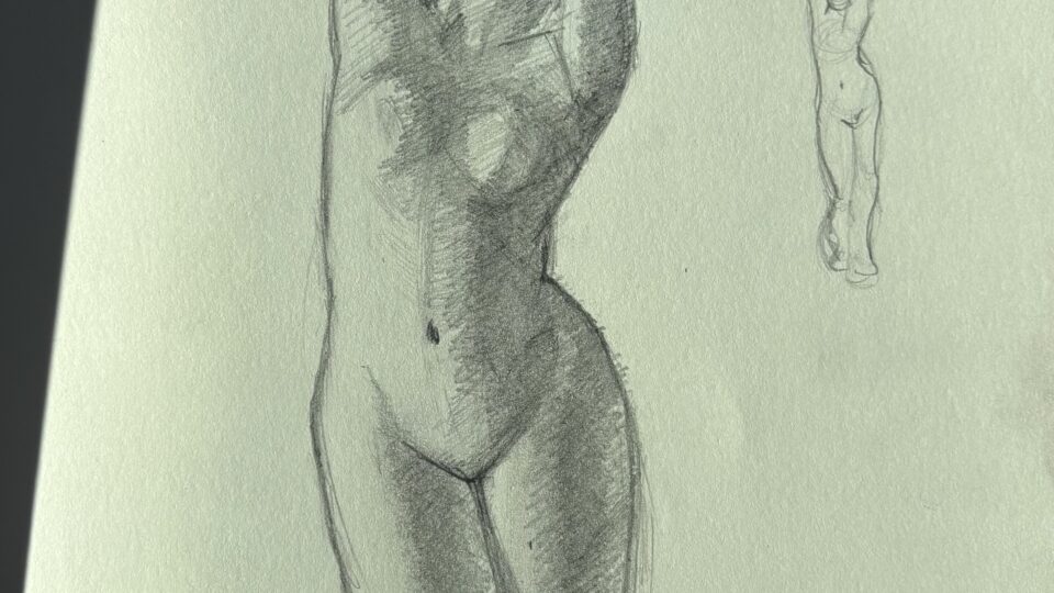 pencil drawing of a woman