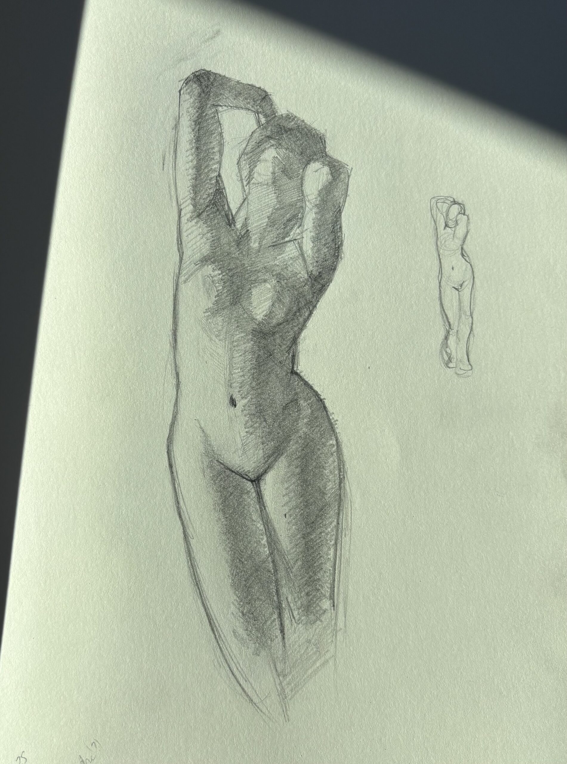 pencil drawing of a woman