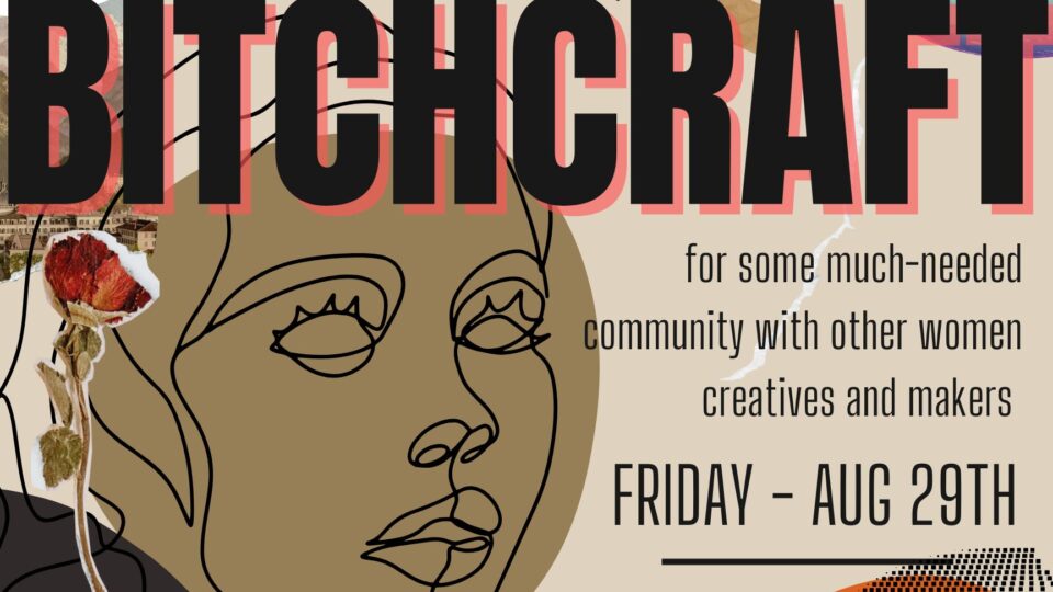 a poster with a drawing and text