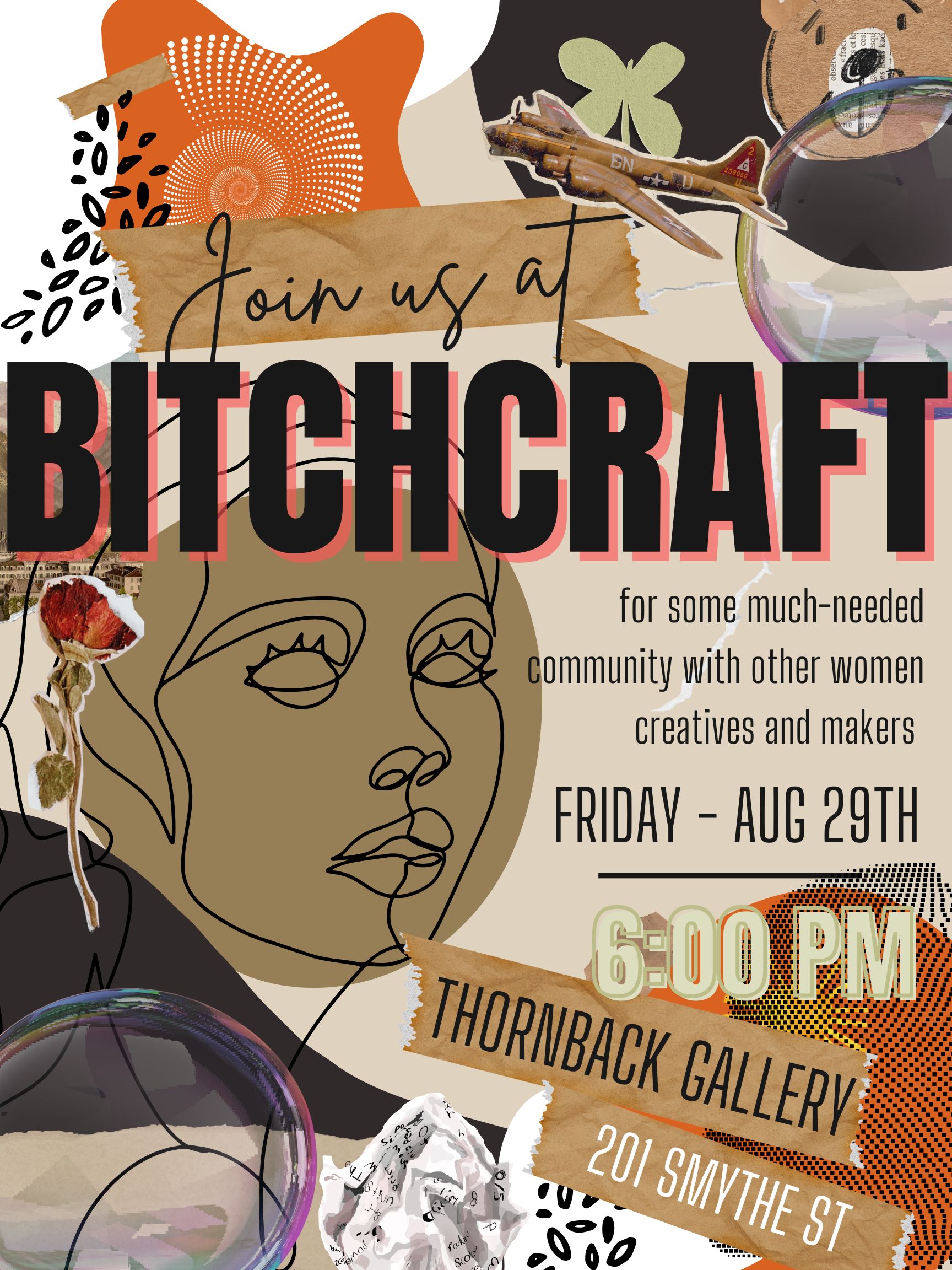 a poster with a drawing and text