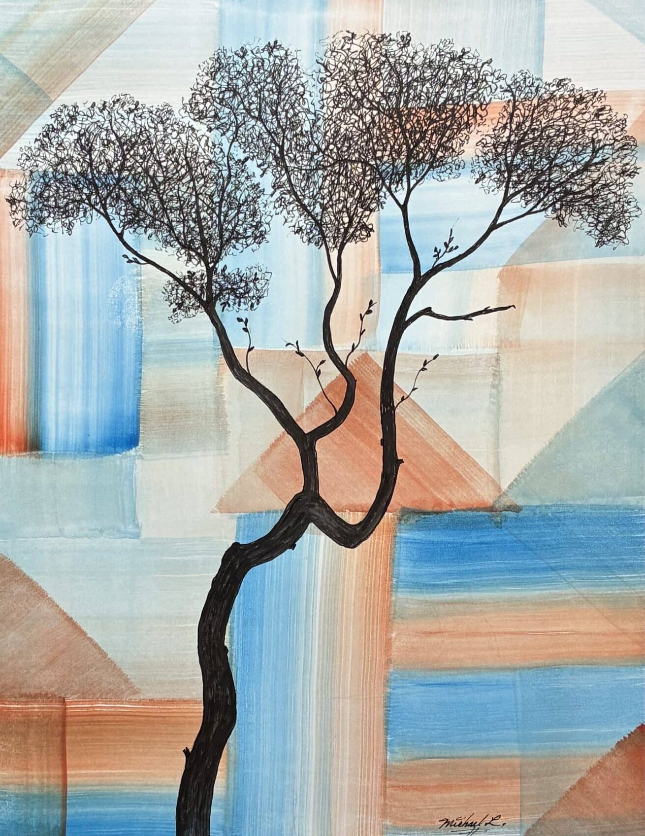 a painting of a tree