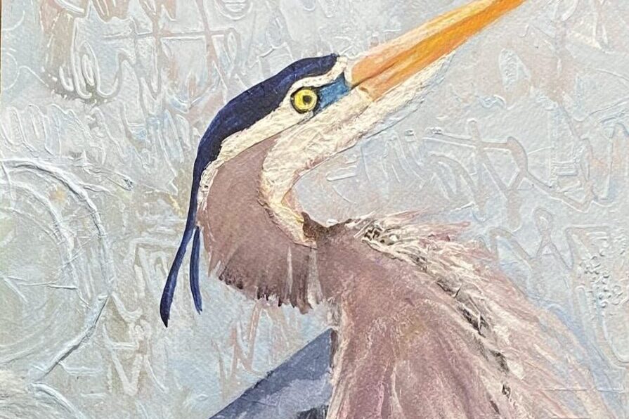 a painting of a bird