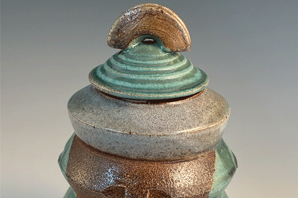 a close up of a jar