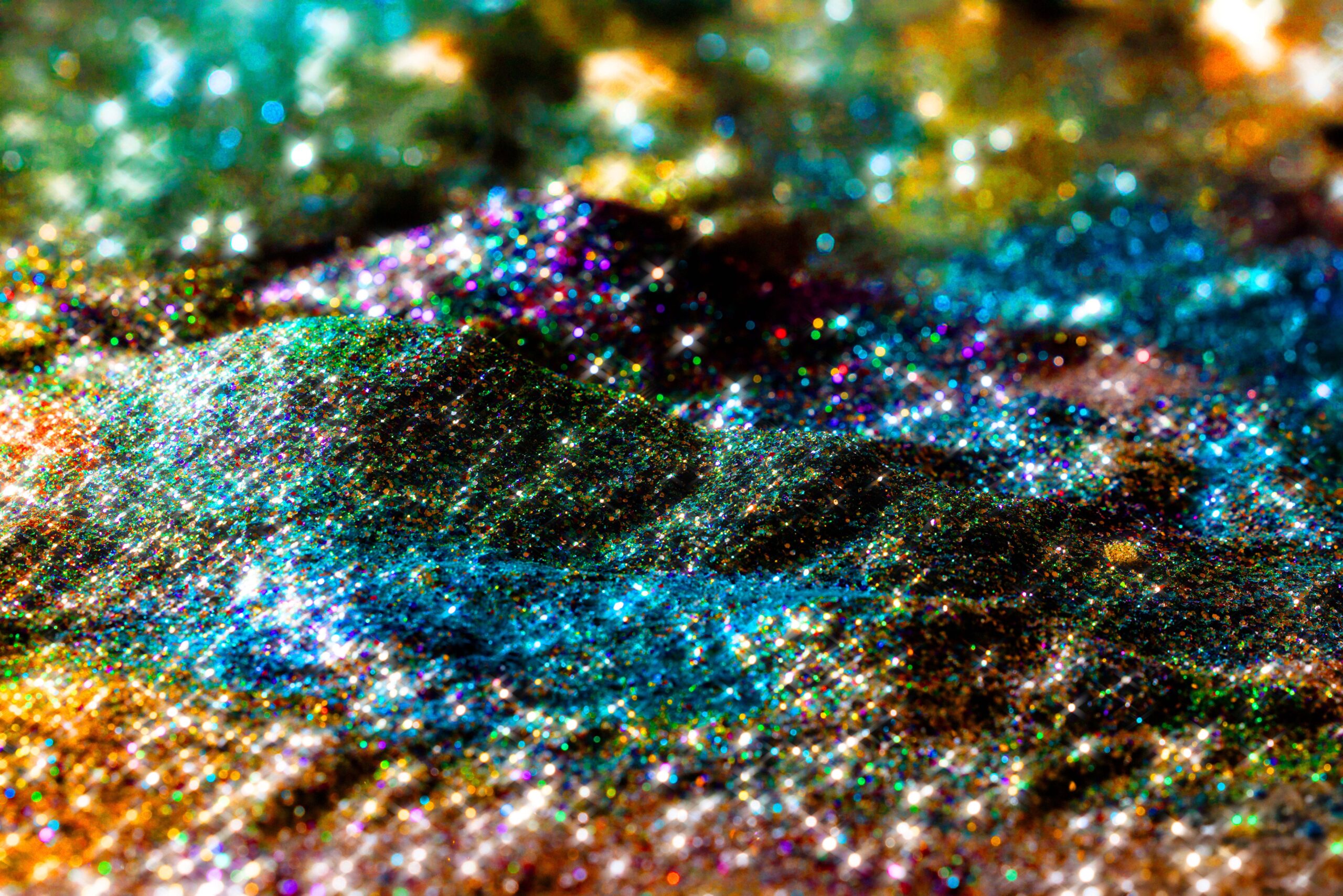 a colorful glitter on a surface