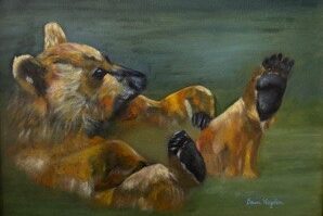 a painting of a couple of monkeys