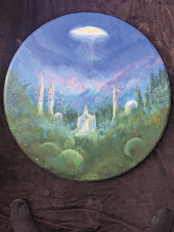 a painting of a landscape