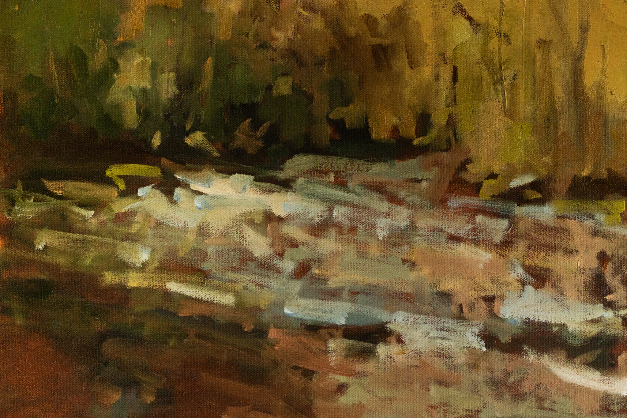 a painting of a river