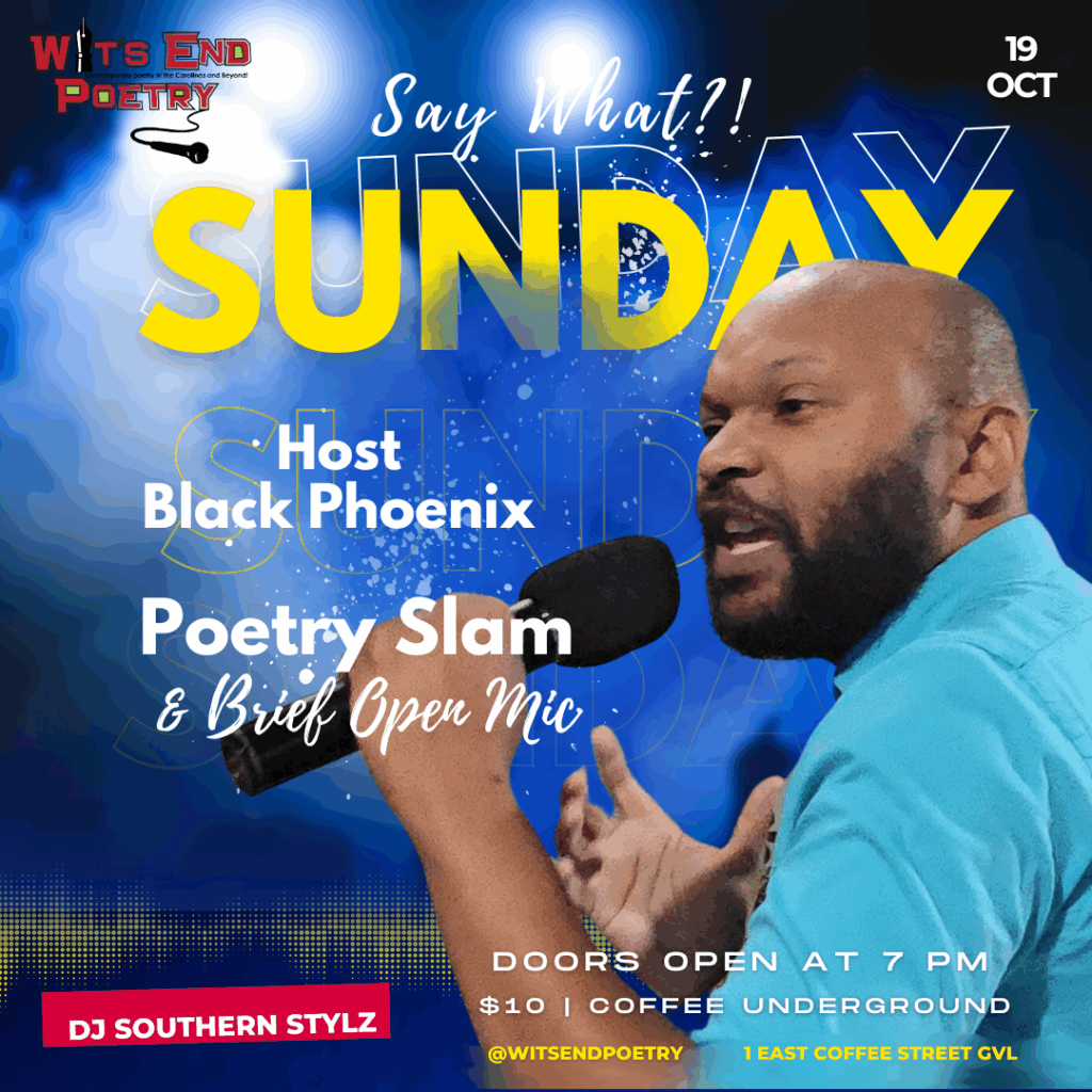 Poetry slam event announcement poster