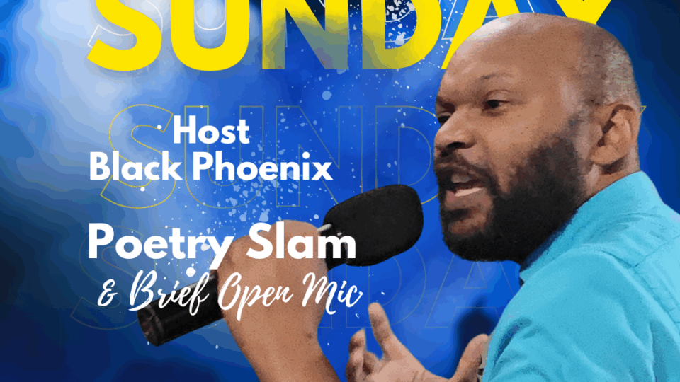 Poetry slam event announcement poster