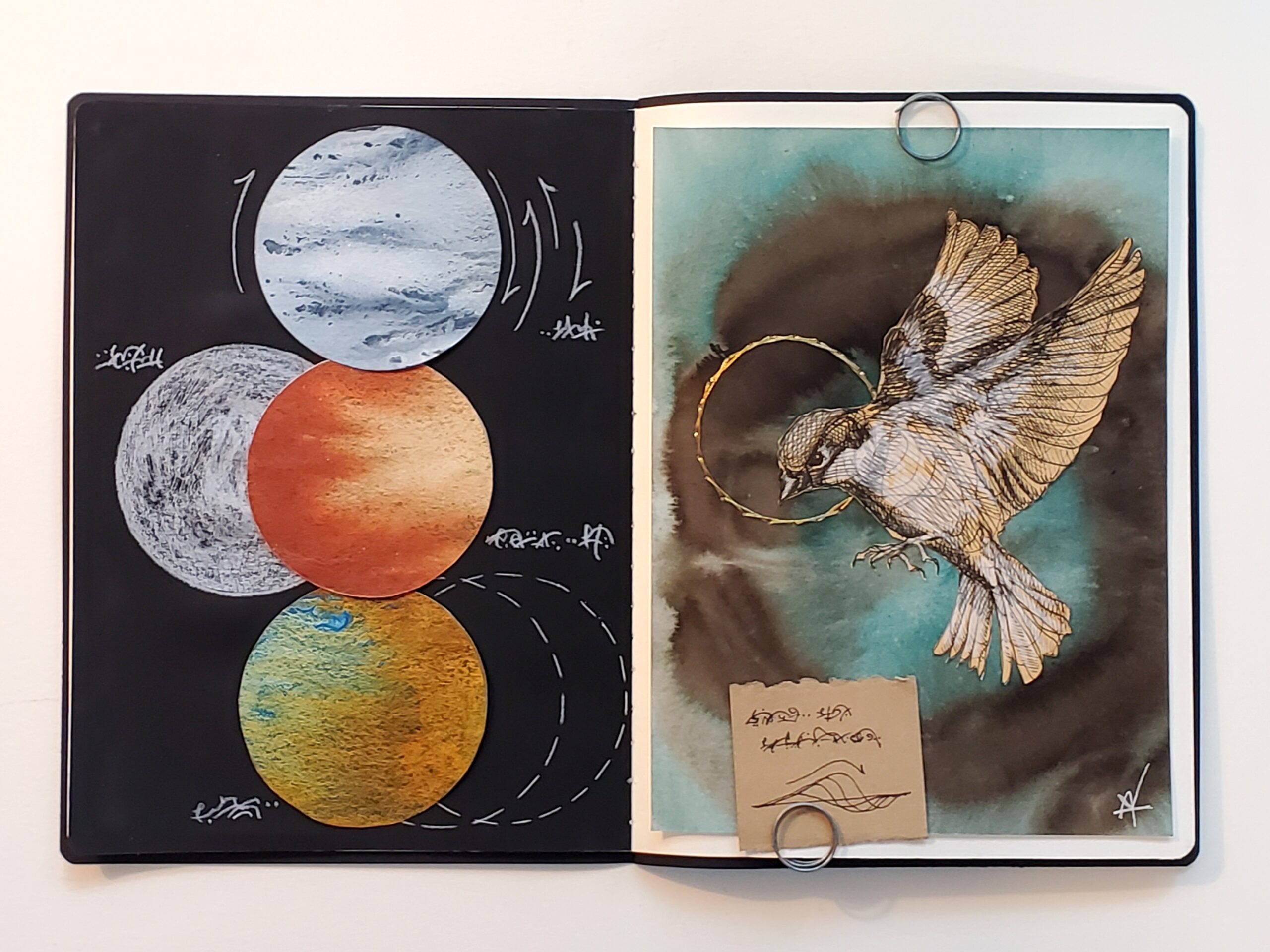 Artistic representation of celestial bodies.