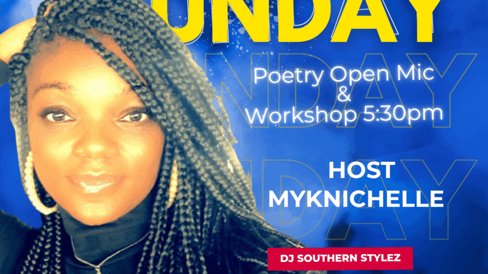 Promotional poster for poetry event