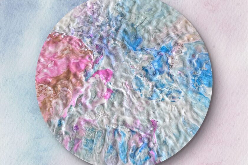 Abstract colorful swirling fluid art