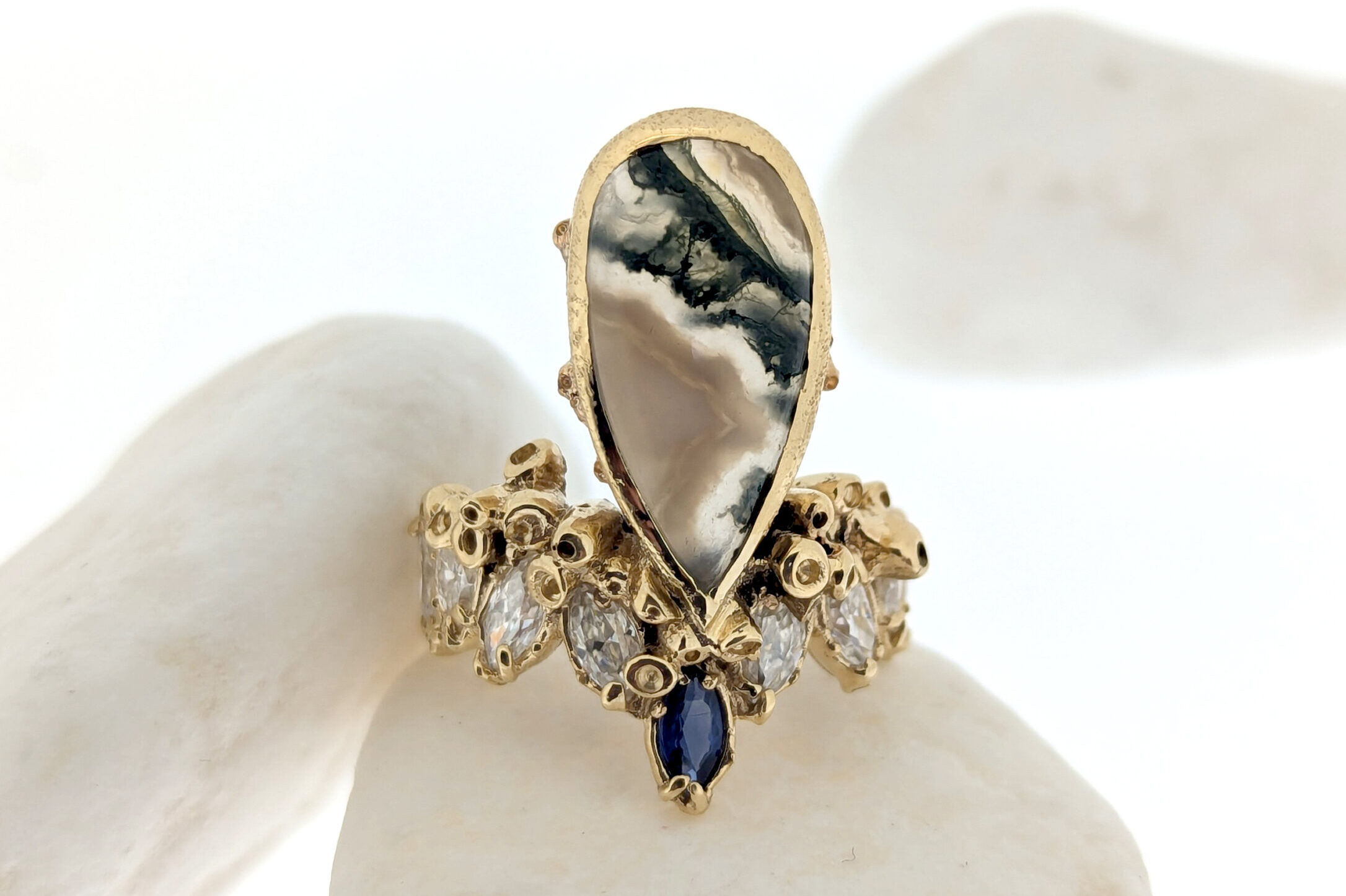 Elegant ring with unique stone design