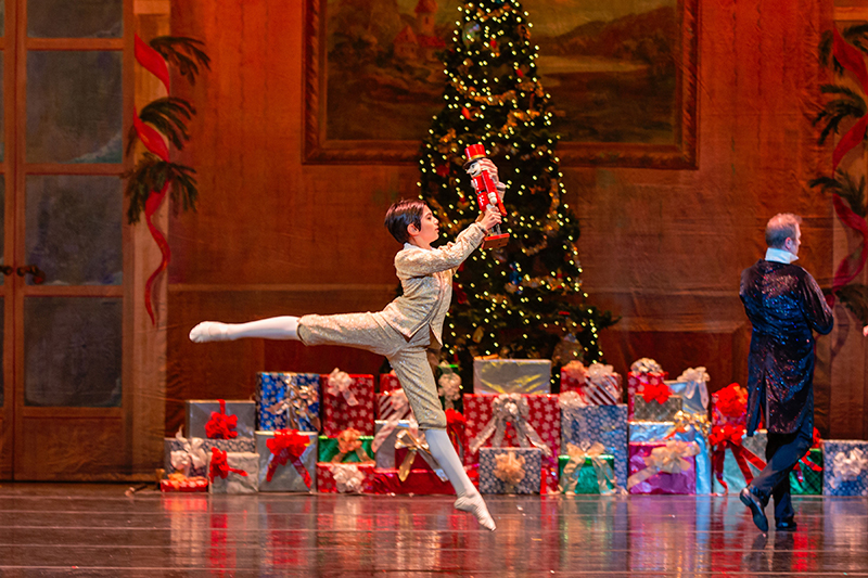 Ballet performance with holiday decorations