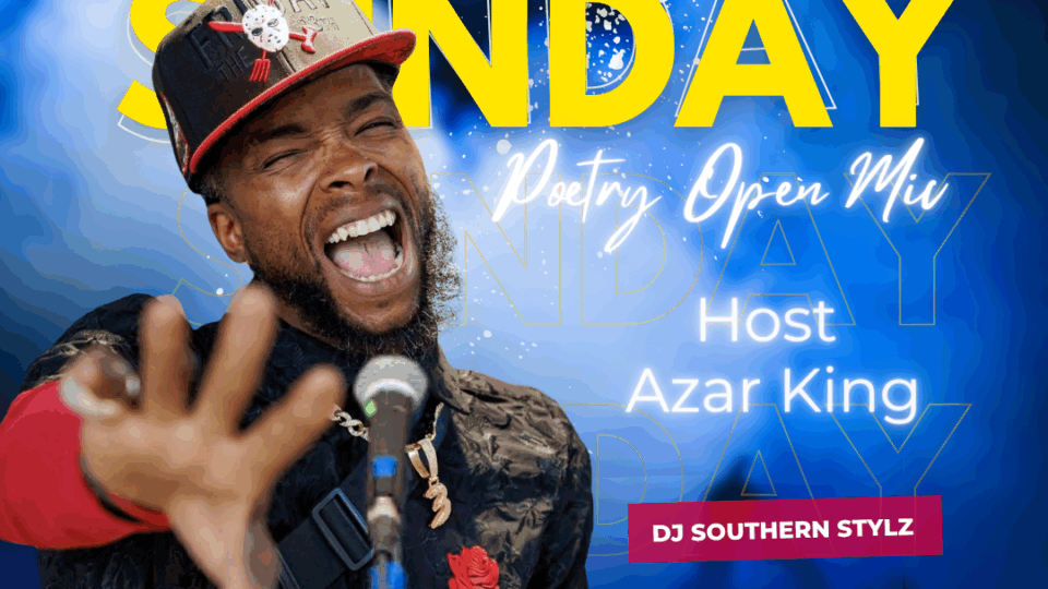 Poetry open mic event announcement