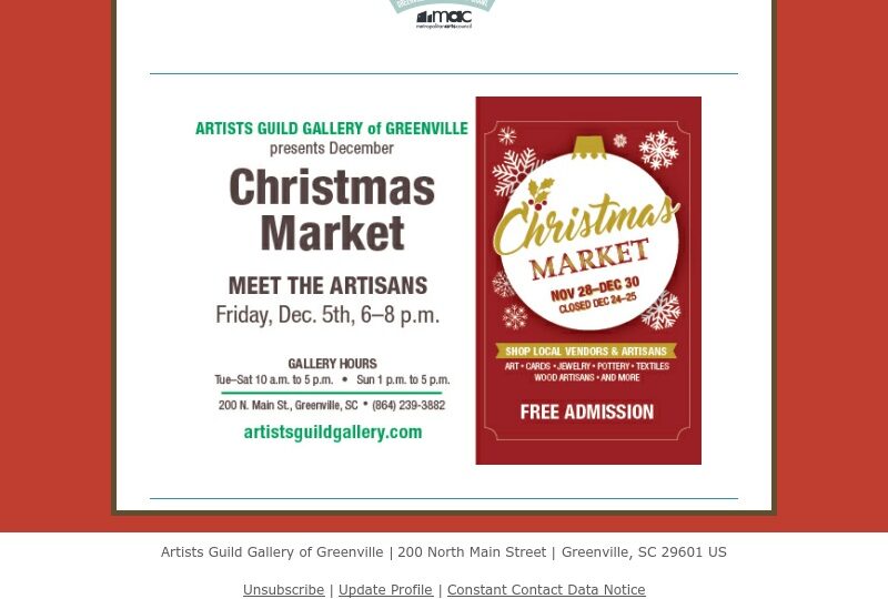 December Christmas Market invitation flyer