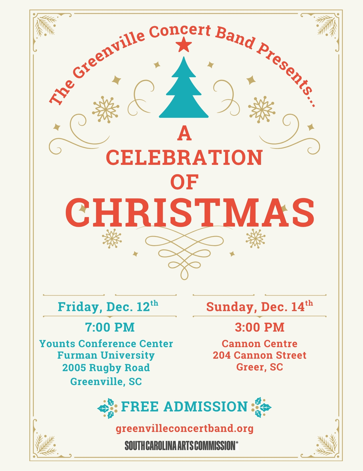 Christmas concert event flyer details
