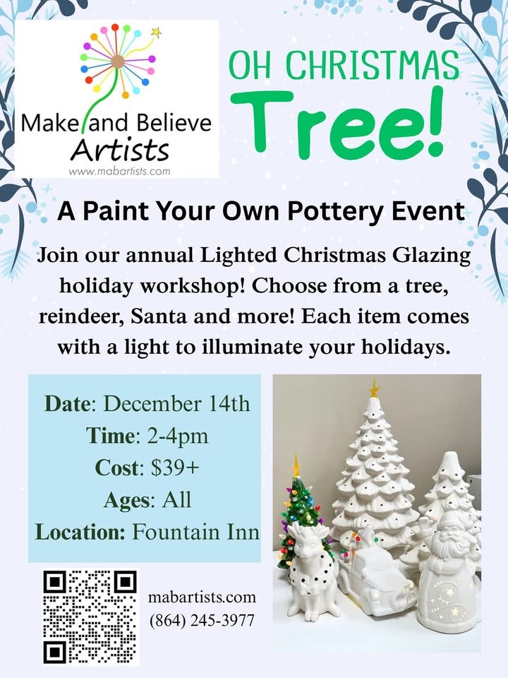 Christmas pottery event announcement flyer