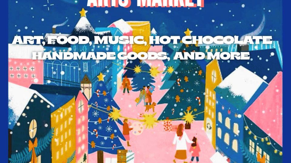 Christmas arts market promotional poster