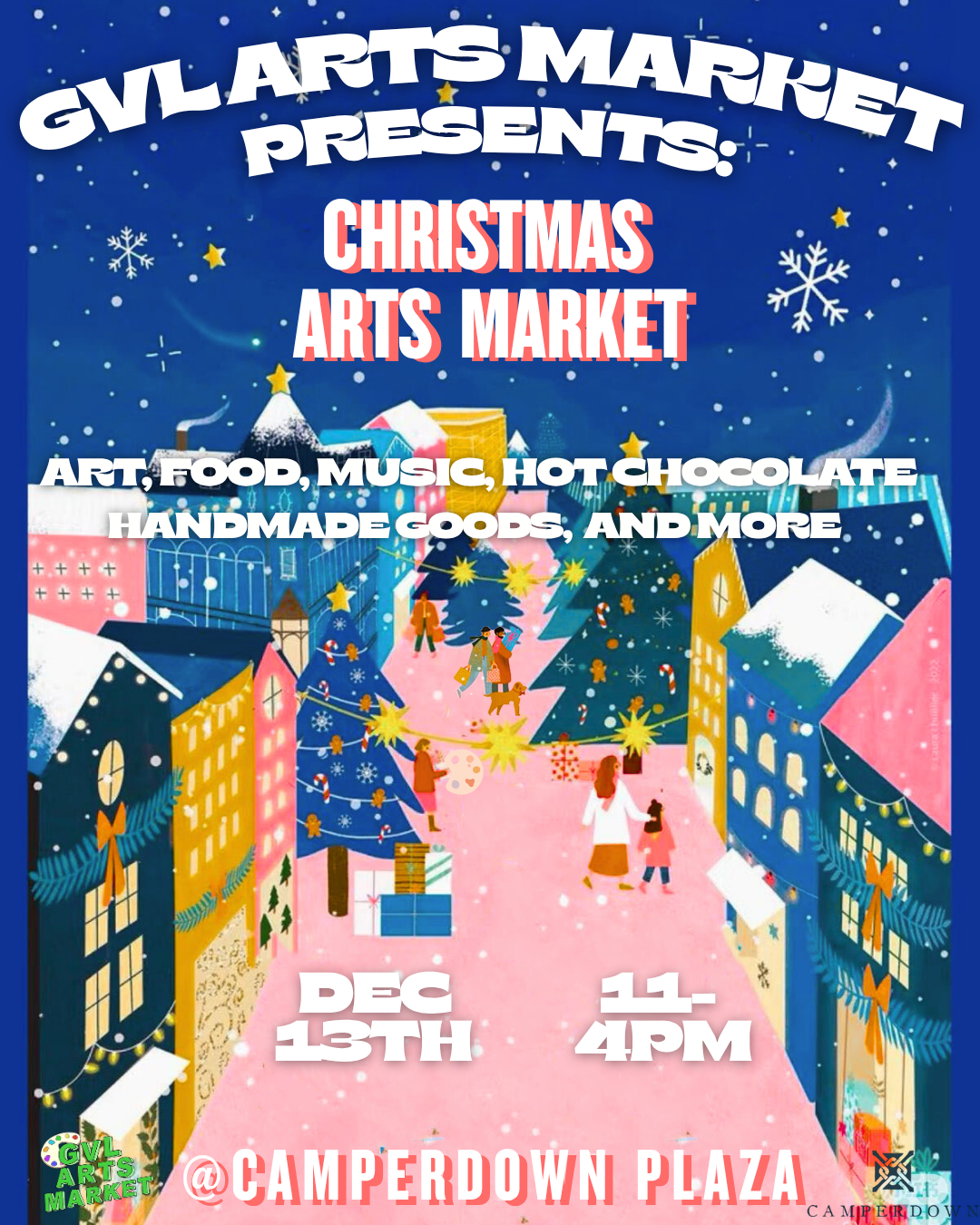 Christmas arts market promotional poster