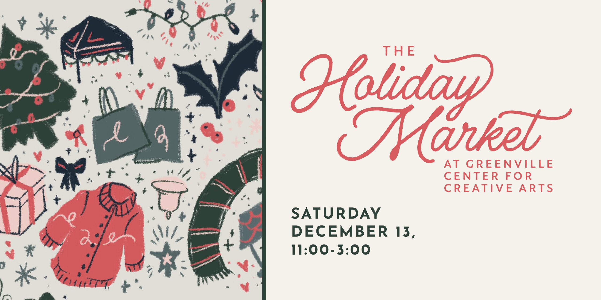 Festive holiday market announcement design