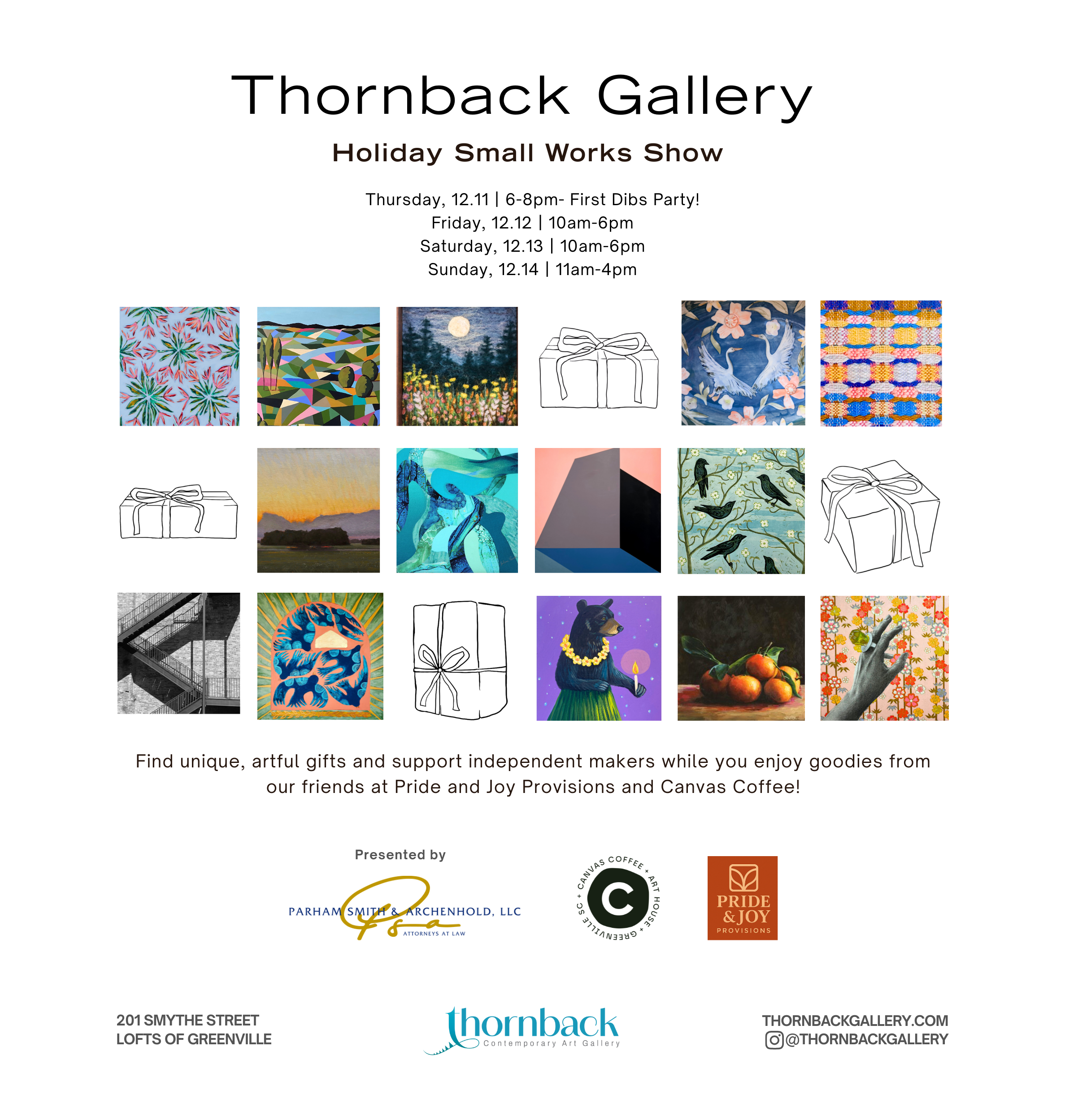 Holiday art show invitation and details