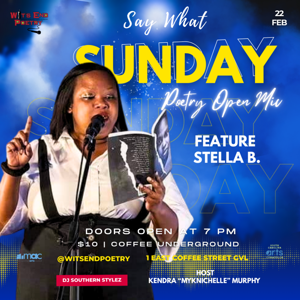 Poetry open mic event announcement.