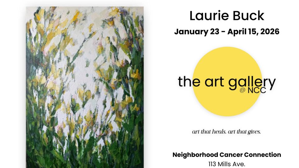 Art exhibition announcement with painting