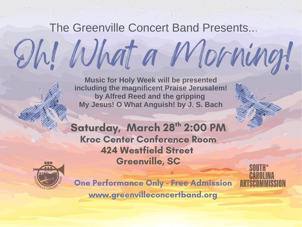 Concert announcement for Holy Week music