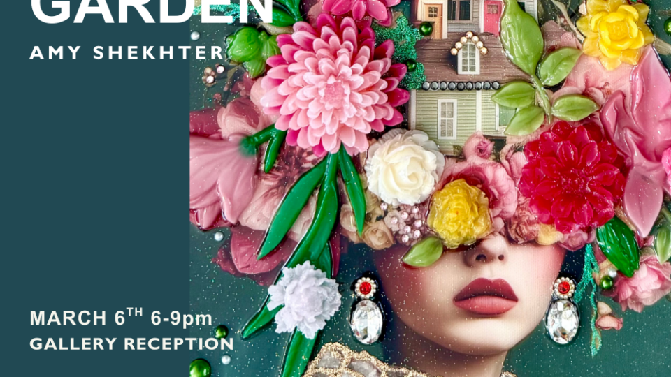 Colorful floral art exhibition announcement