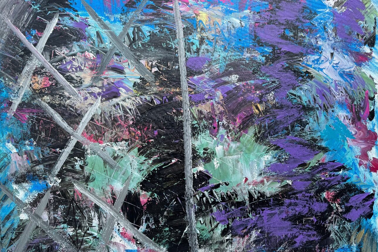 Abstract painting with vibrant colors