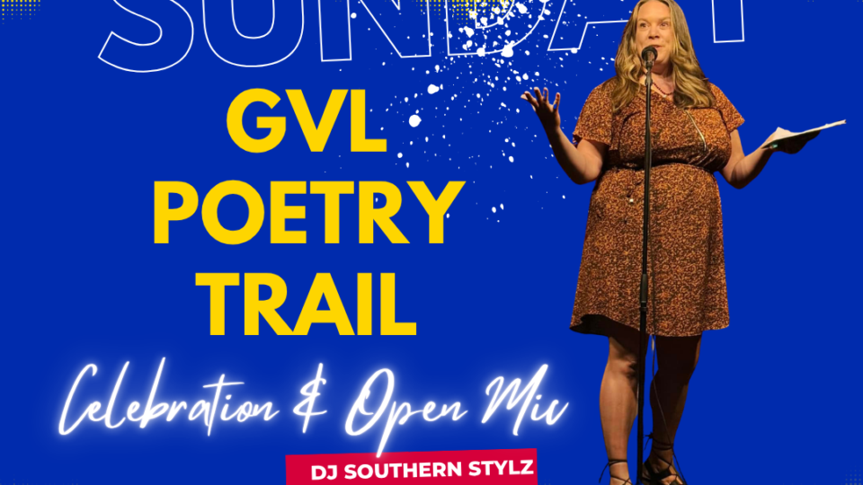 Poetry event announcement with details