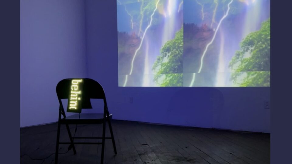 Art exhibition announcement with visuals