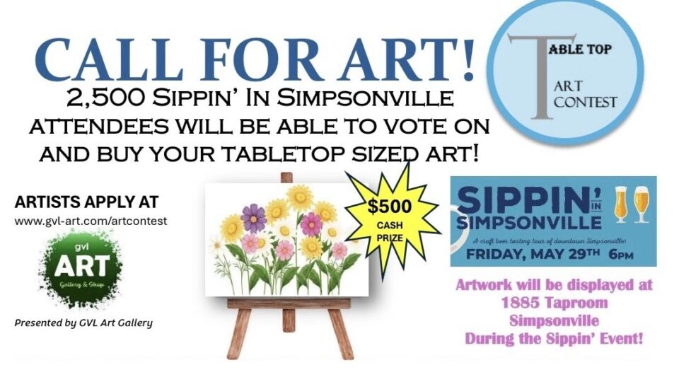 Art contest announcement for Sippin' event