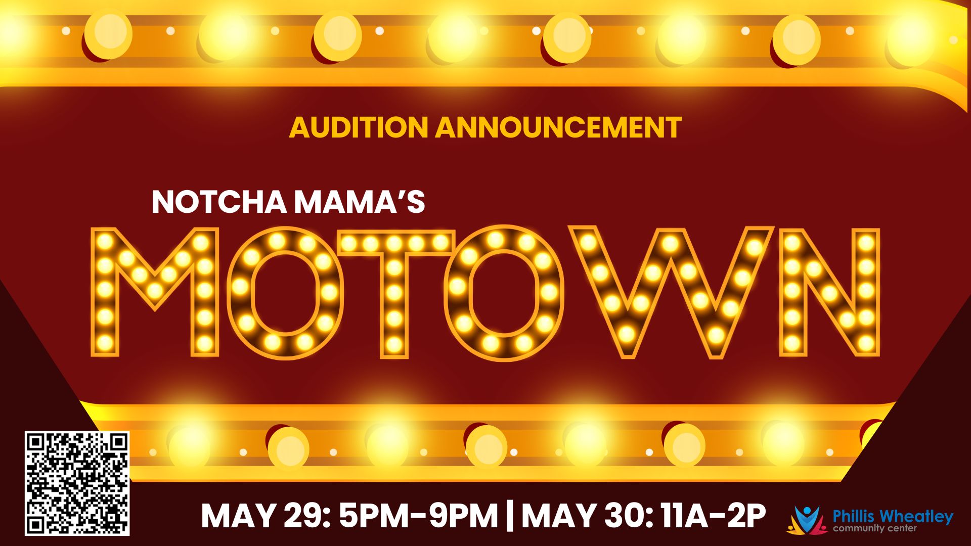 Audition announcement for Motown show