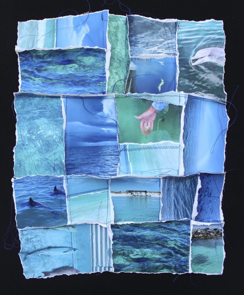 Collage of blue ocean-themed images