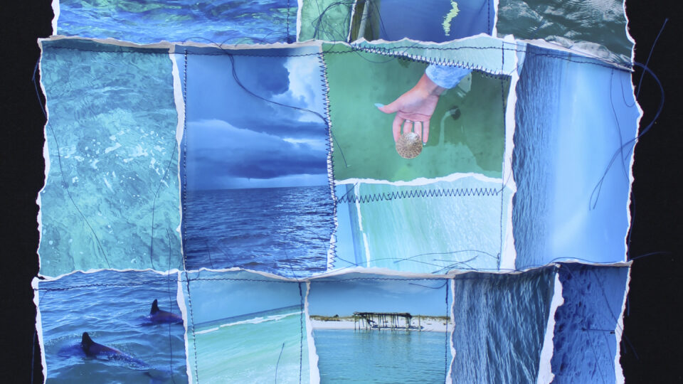 Collage of blue ocean-themed images