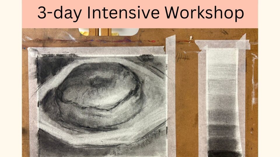Charcoal drawing workshop announcement poster