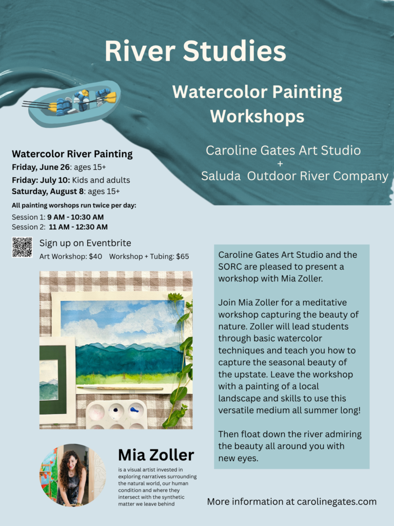 Watercolor painting workshop announcement flyer