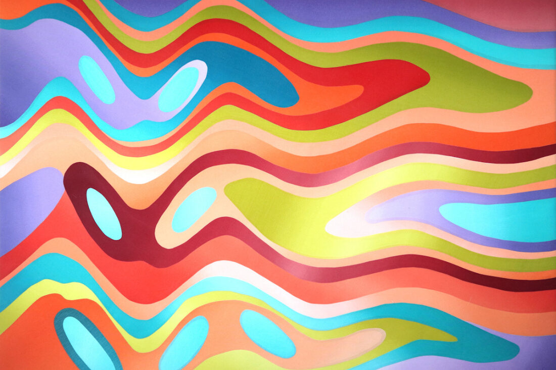 Colorful abstract wavy patterns.