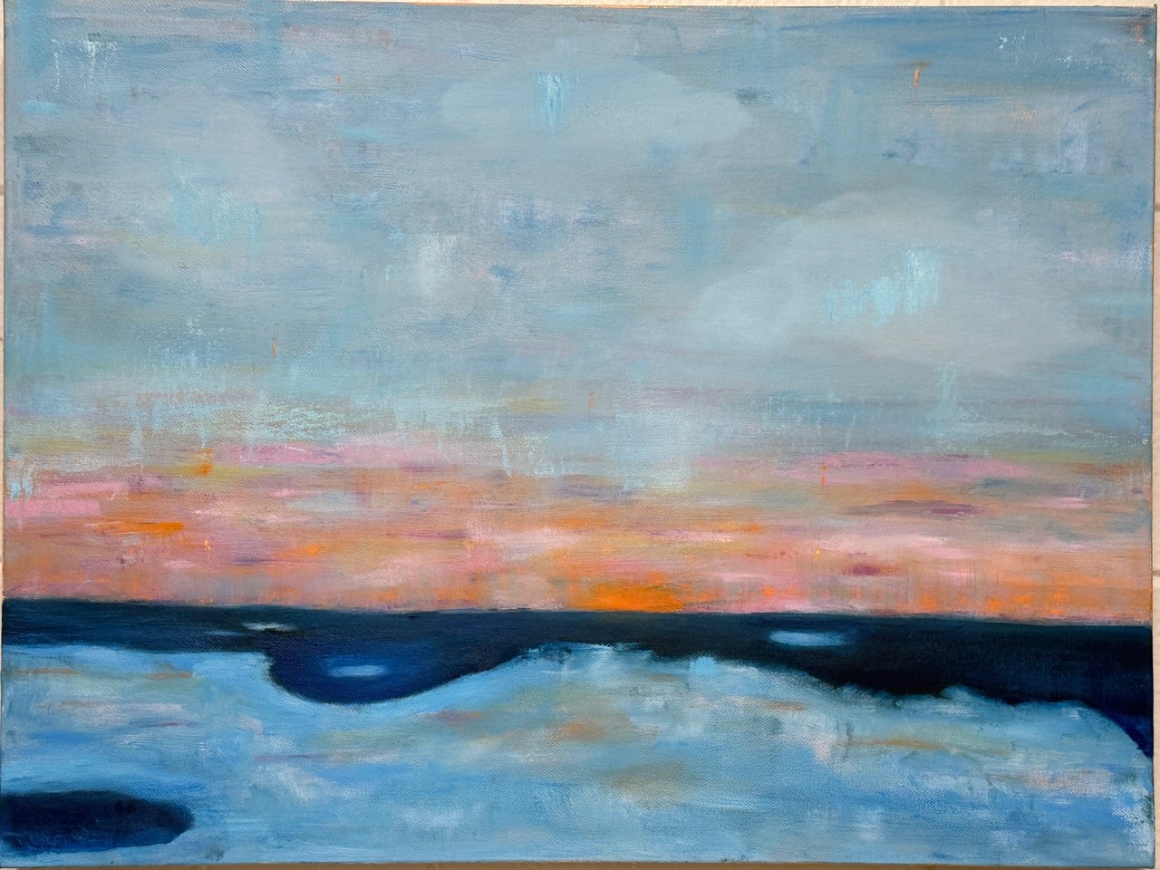Abstract painting of sky and sea