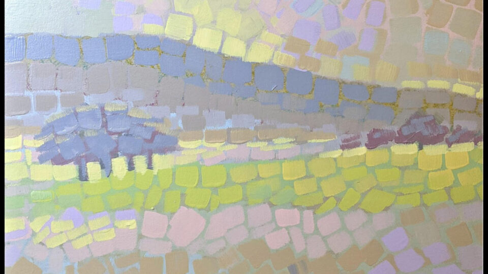 Abstract landscape with pastel colors