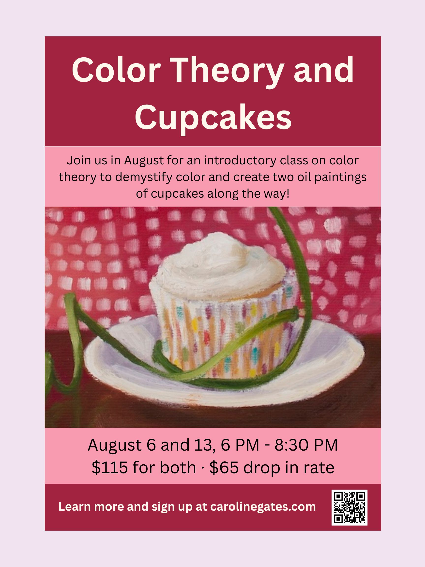 Color theory class with cupcakes painting