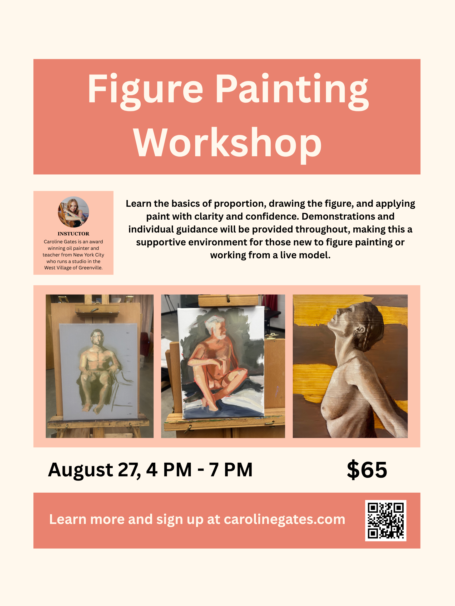 Figure painting workshop advertisement details