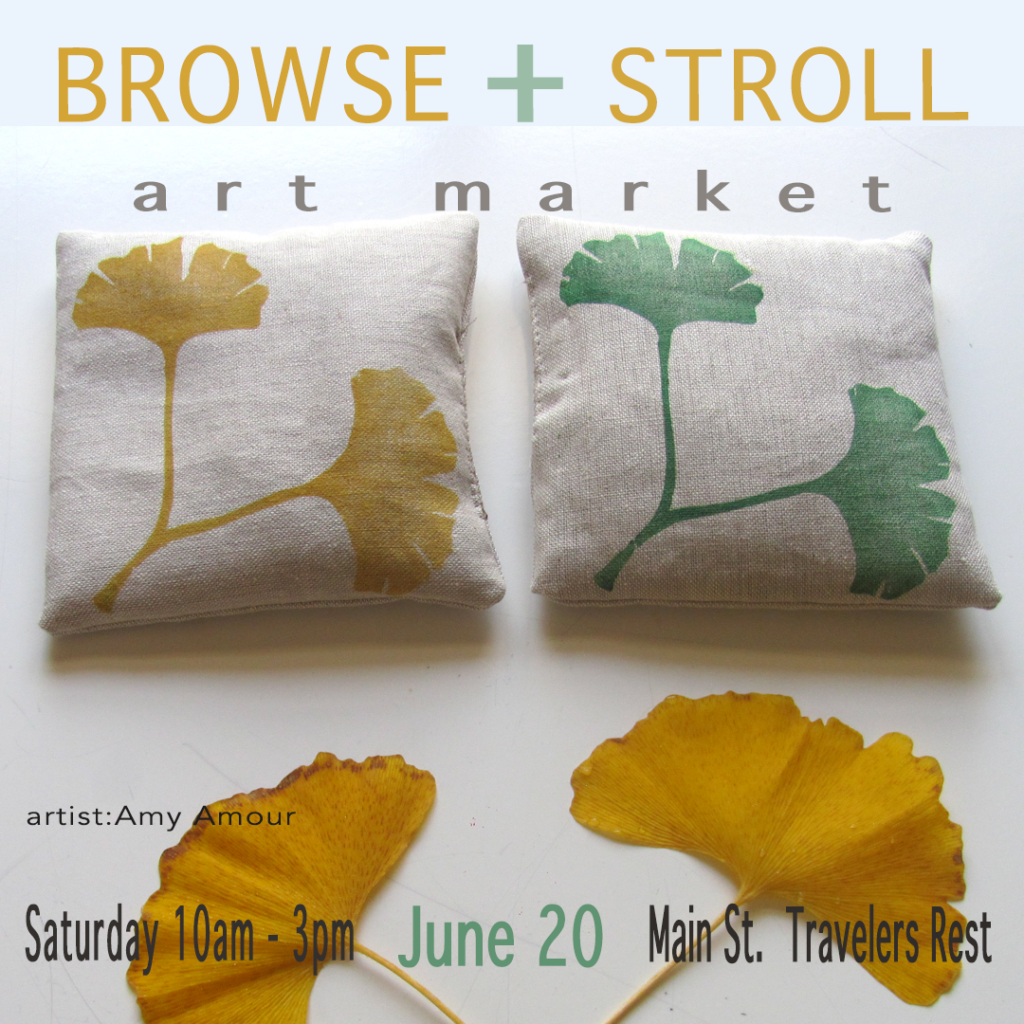 Art market announcement with ginkgo leaves